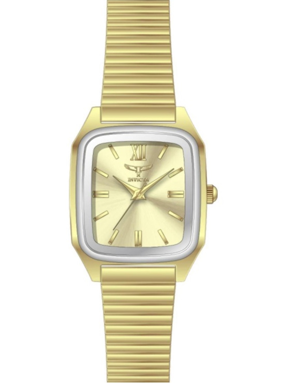 Invicta Gold Tone Square Dial Bracelet Watch
